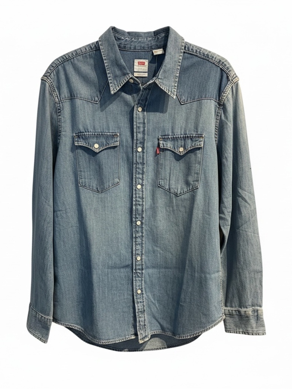 Levi's Men's Light Blue Denim Western Button-Down Shirt NWT